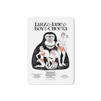 TARZ & BOY & JANE & CHEETAH 1975 Movie Poster - Refrigerator Magnet-6" × 6"-The Sticker Space