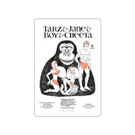 TARZ & BOY & JANE & CHEETAH 1975 Movie Poster STICKER Vinyl Die-Cut Decal 2 Inch - The Sticker Space
