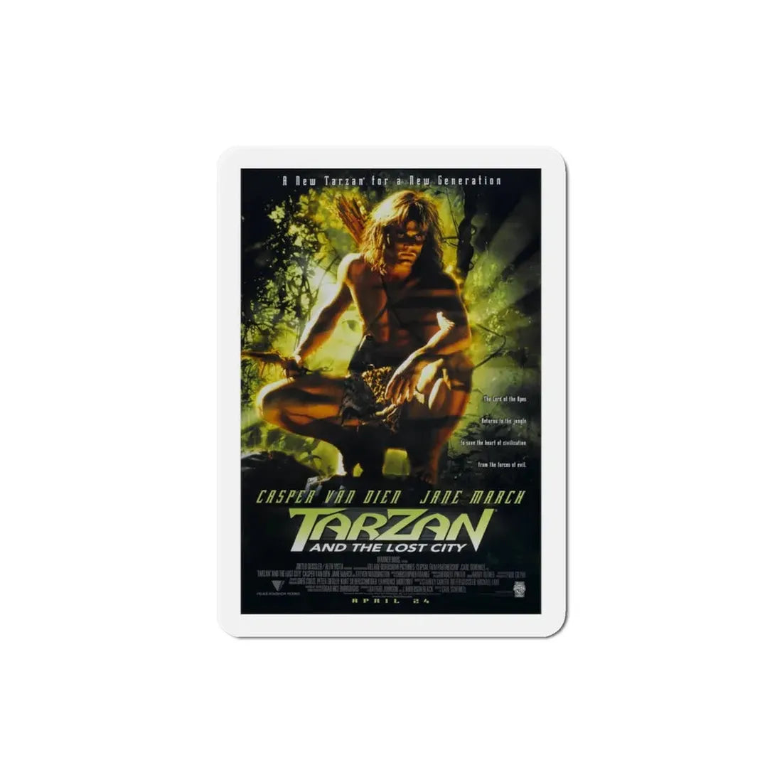 Tarzan and the Lost City 1998 Movie Poster Refrigerator Magnet 3 Inch - The Sticker Space