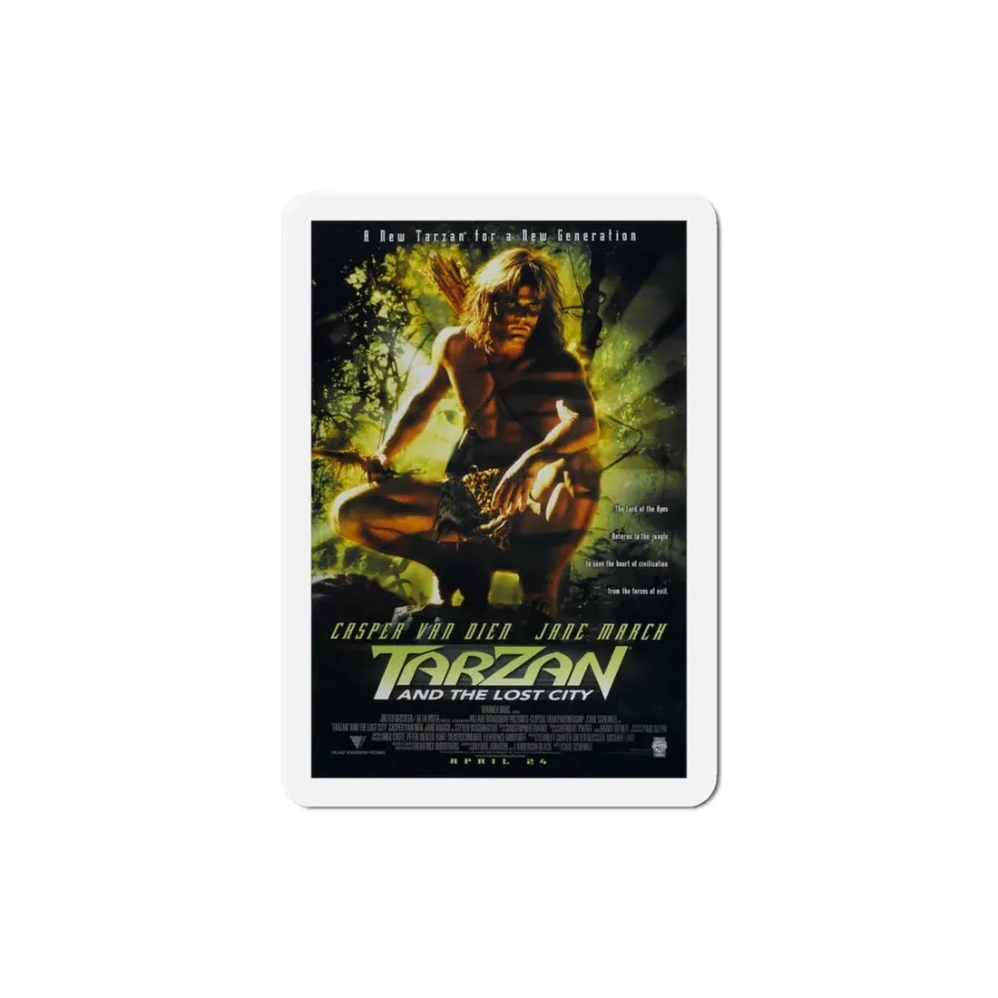 Tarzan and the Lost City 1998 Movie Poster Refrigerator Magnet 4 Inch - The Sticker Space