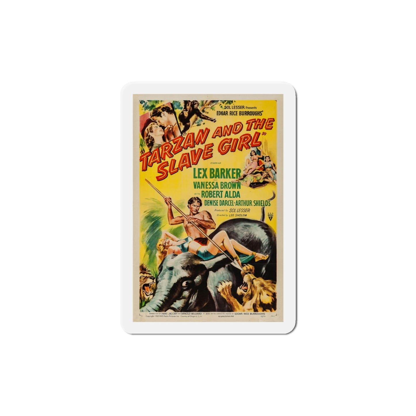 Tarzan and the Slave Girl 1950 Movie Poster Die-Cut Magnet-5 Inch-The Sticker Space