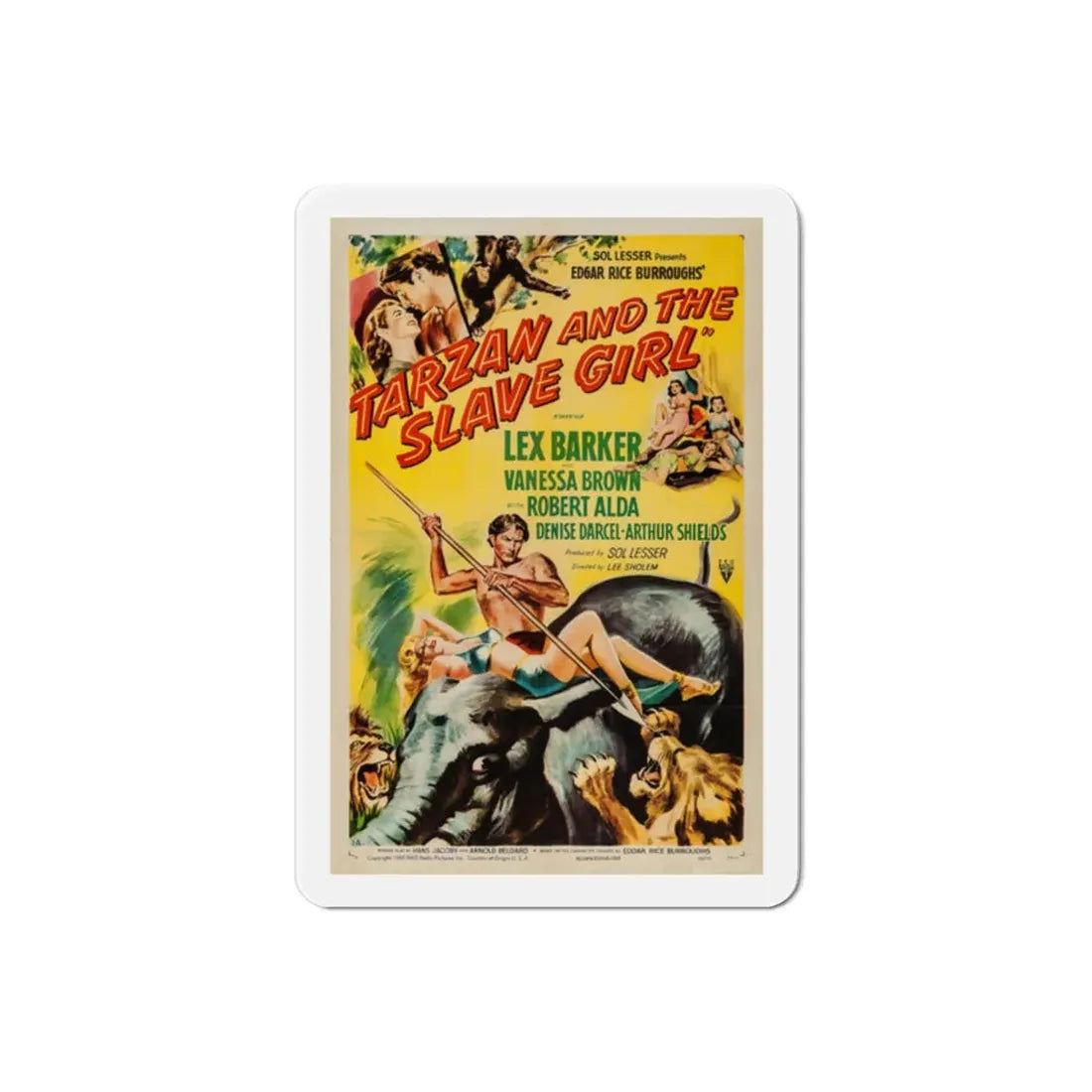 Tarzan and the Slave Girl 1950 Movie Poster Refrigerator Magnet 2 Inch - The Sticker Space