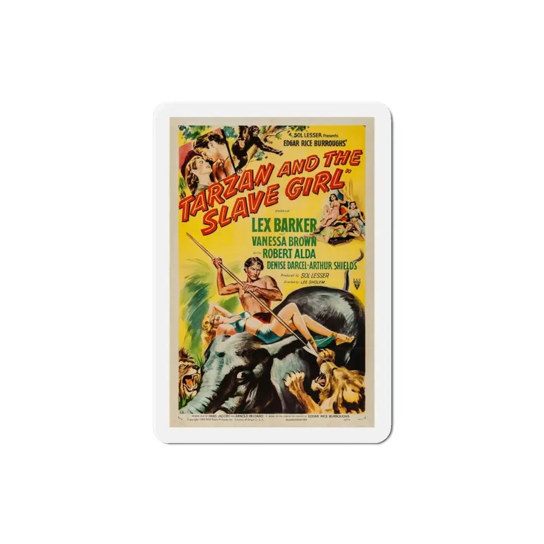 Tarzan and the Slave Girl 1950 Movie Poster Refrigerator Magnet 3 Inch - The Sticker Space