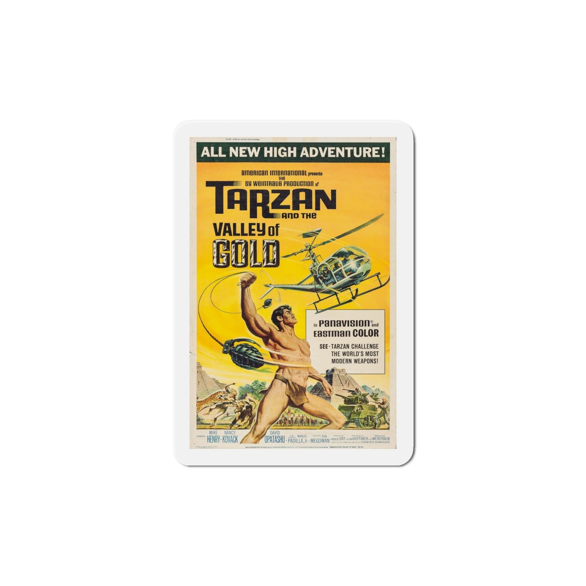 Tarzan and the Valley of Gold 1966 Movie Poster Die-Cut Magnet-6 Inch-The Sticker Space