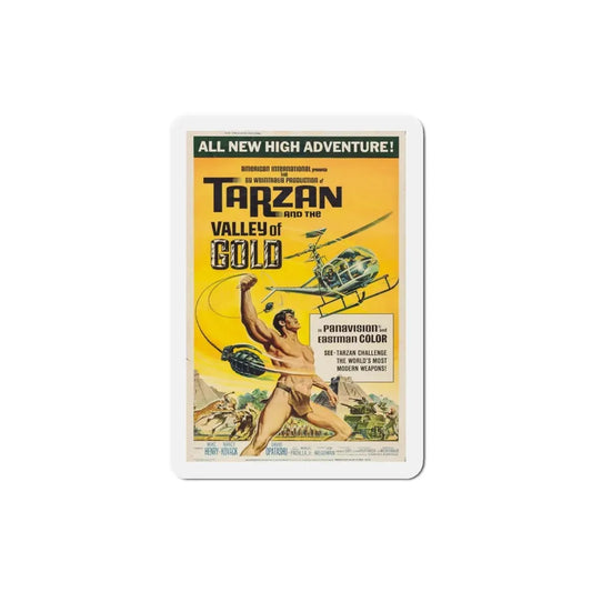Tarzan and the Valley of Gold 1966 Movie Poster Refrigerator Magnet 3 Inch - The Sticker Space