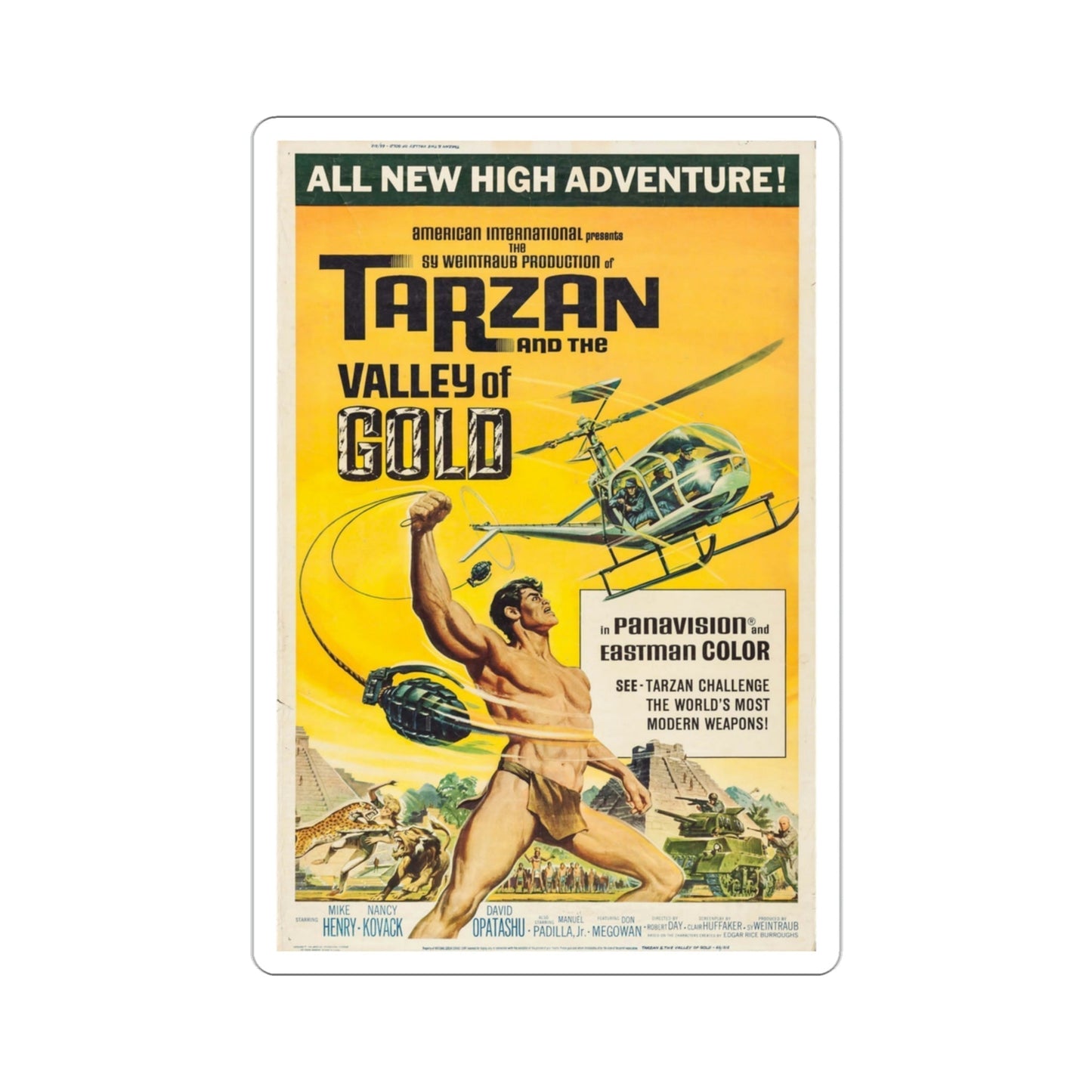Tarzan and the Valley of Gold 1966 Movie Poster STICKER Vinyl Die-Cut Decal-3 Inch-The Sticker Space