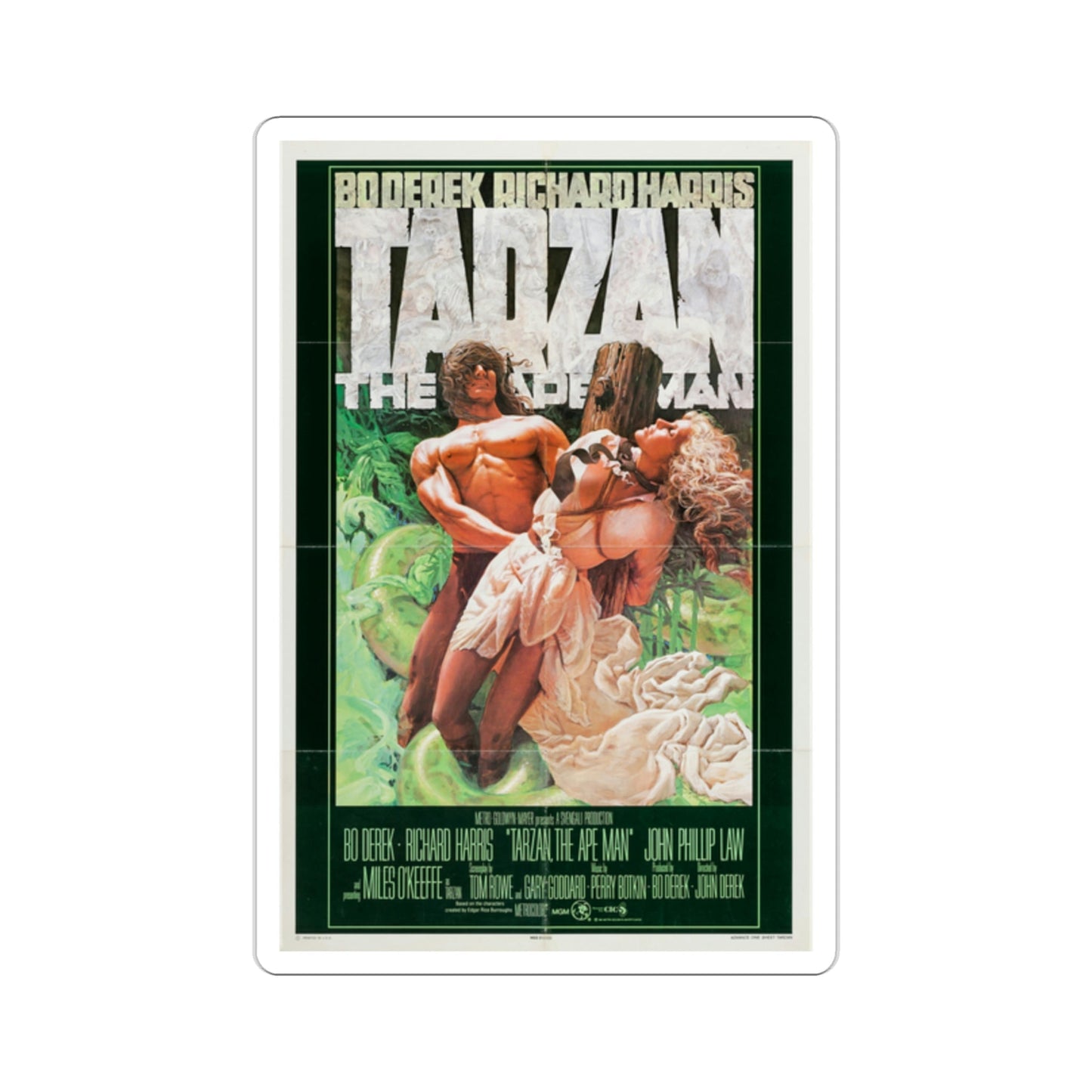 Tarzan, the Ape Man 1981 Movie Poster STICKER Vinyl Die-Cut Decal-2 Inch-The Sticker Space