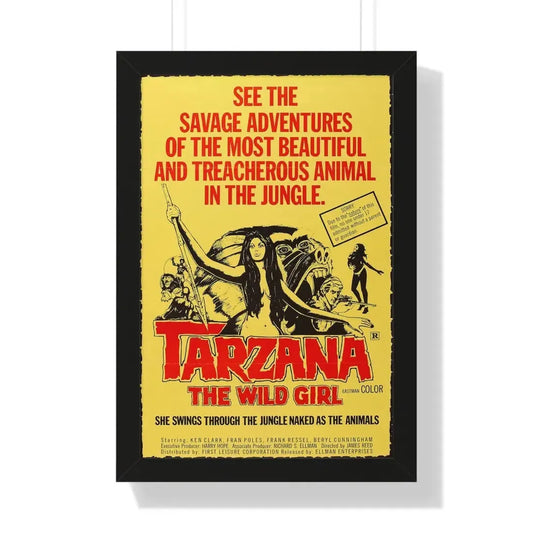 TARZANA THE WILD GIRL 1969 - Framed Movie Poster 16″ x 24″ Black - The Sticker Space