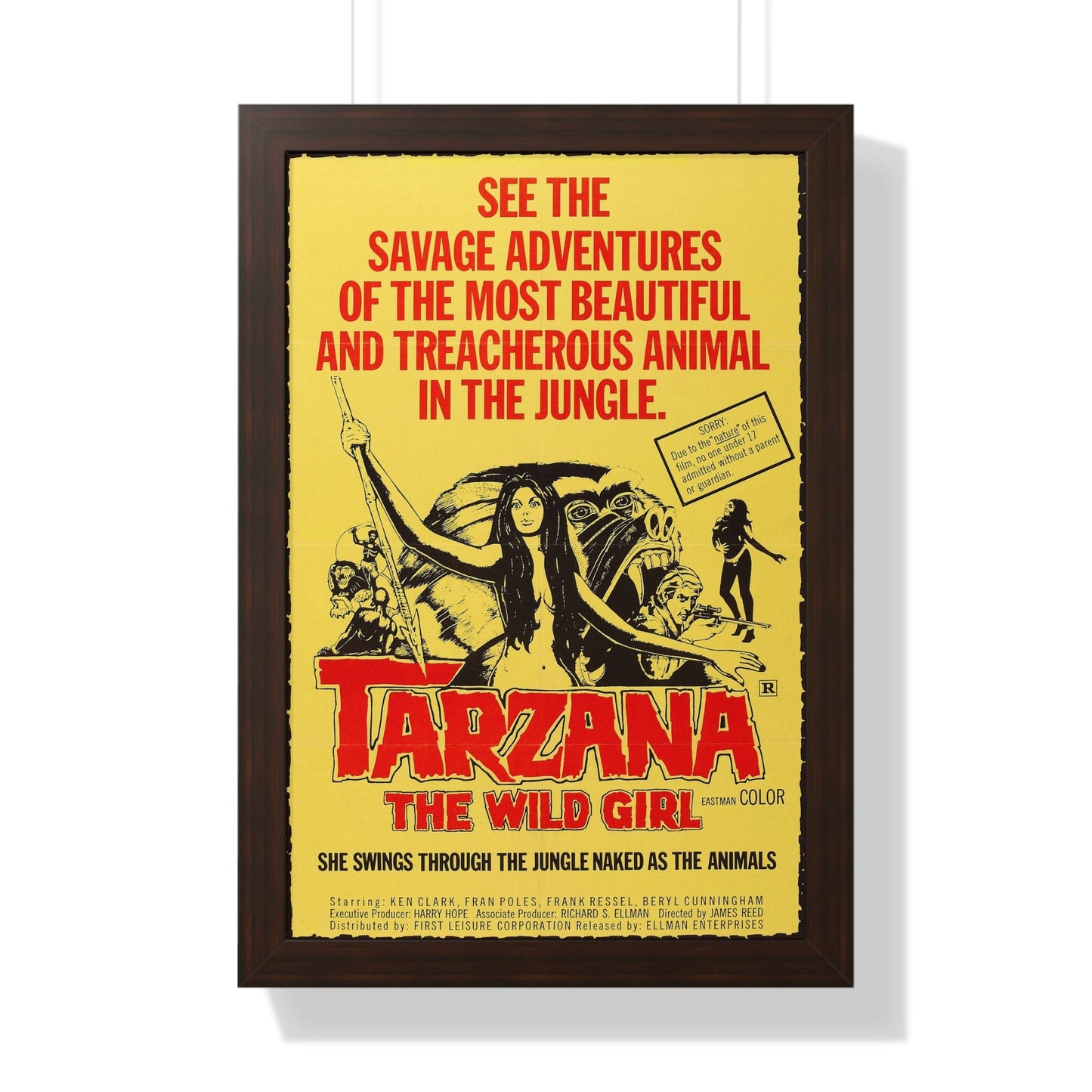 TARZANA THE WILD GIRL 1969 - Framed Movie Poster-16″ x 24″-The Sticker Space