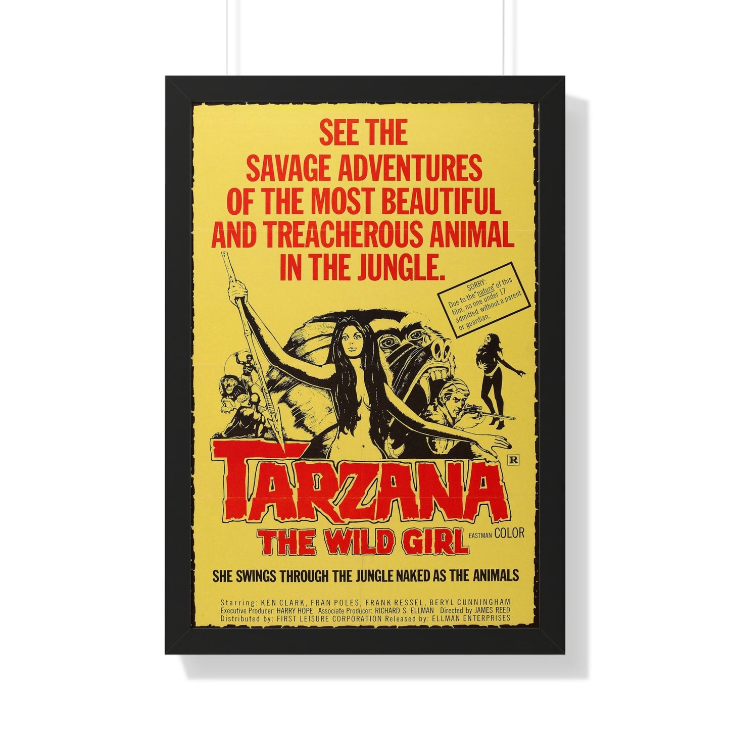 TARZANA THE WILD GIRL 1969 - Framed Movie Poster-20" x 30"-The Sticker Space