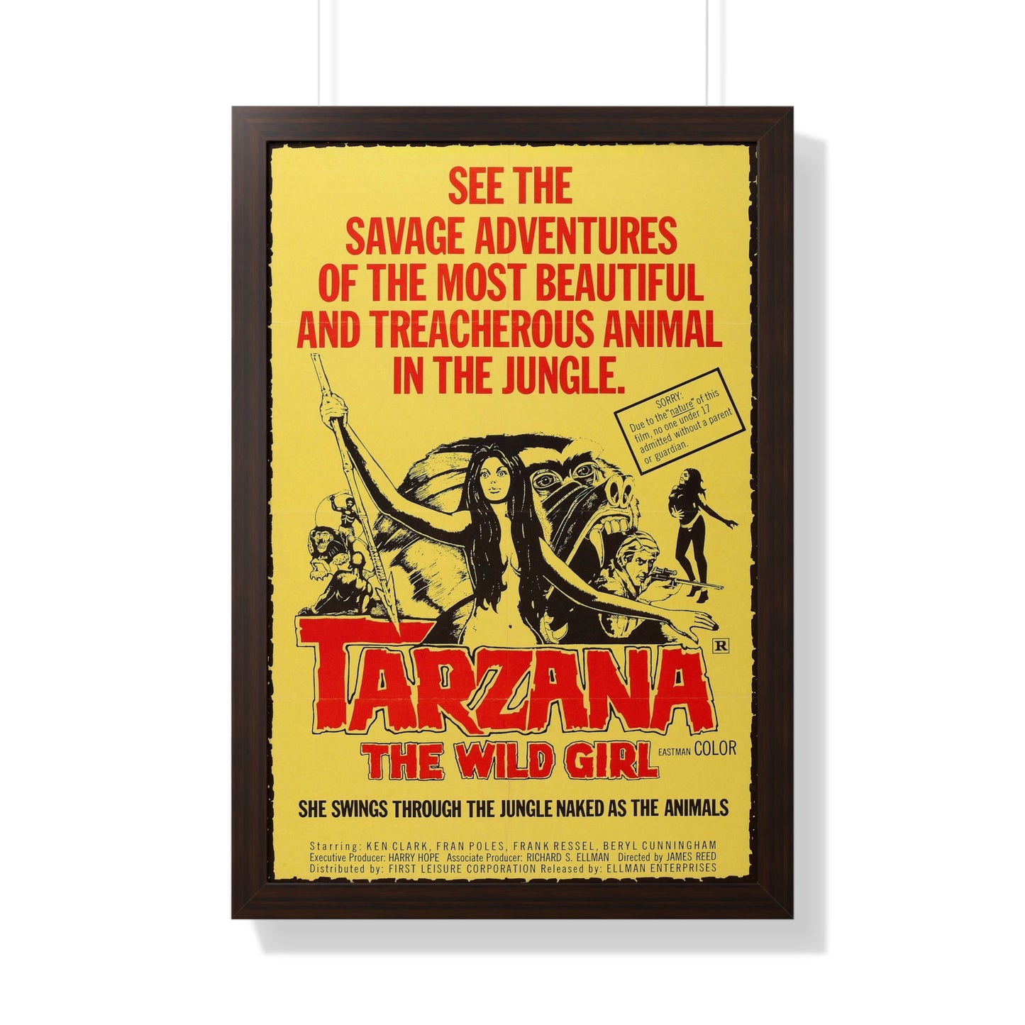 TARZANA THE WILD GIRL 1969 - Framed Movie Poster-20" x 30"-The Sticker Space