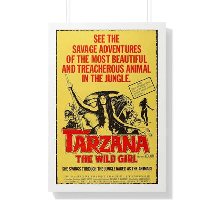 TARZANA THE WILD GIRL 1969 - Framed Movie Poster 20" x 30" White - The Sticker Space