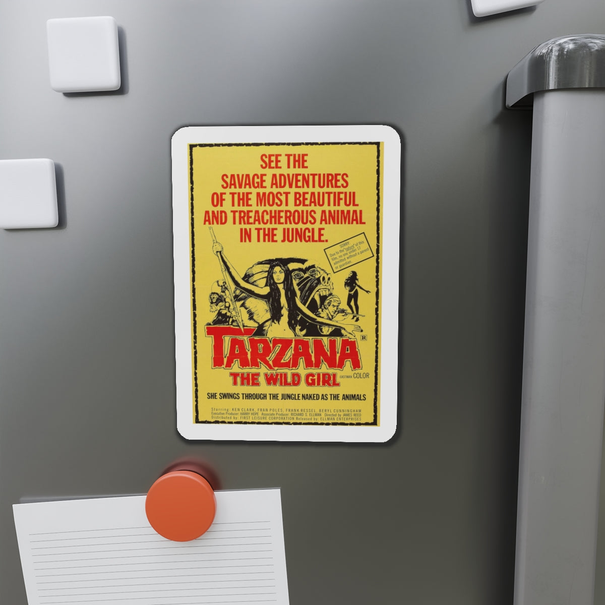 TARZANA THE WILD GIRL 1969 Movie Poster - Refrigerator Magnet-The Sticker Space