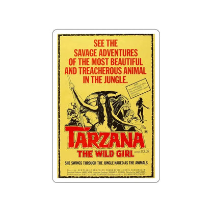 TARZANA THE WILD GIRL 1969 Movie Poster STICKER Vinyl Die-Cut Decal 4 Inch - The Sticker Space