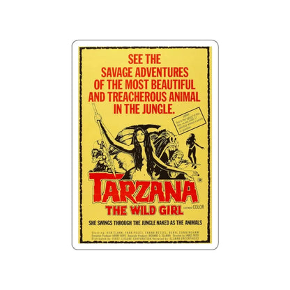 TARZANA THE WILD GIRL 1969 Movie Poster STICKER Vinyl Die-Cut Decal 6 Inch - The Sticker Space