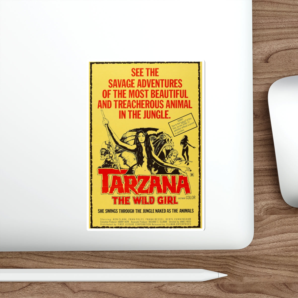 TARZANA THE WILD GIRL 1969 Movie Poster STICKER Vinyl Die-Cut Decal-The Sticker Space