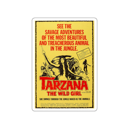 TARZANA THE WILD GIRL 1969 Movie Poster STICKER Vinyl Die-Cut Decal-White-The Sticker Space