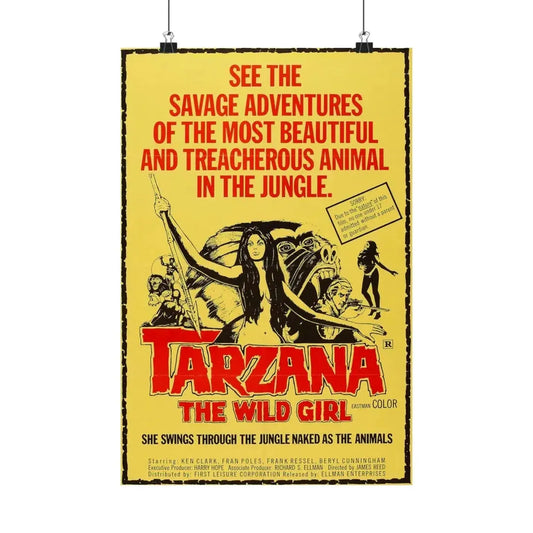 TARZANA THE WILD GIRL 1969 - Paper Movie Poster 12″ x 18″ Matte - The Sticker Space