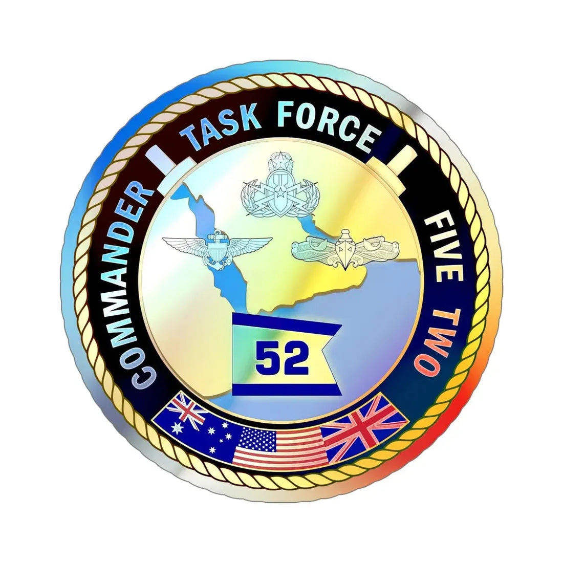 Task Force Five Two (U.S. Navy) Holographic STICKER Die-Cut Vinyl Decal 5 Inch Holographic - The Sticker Space