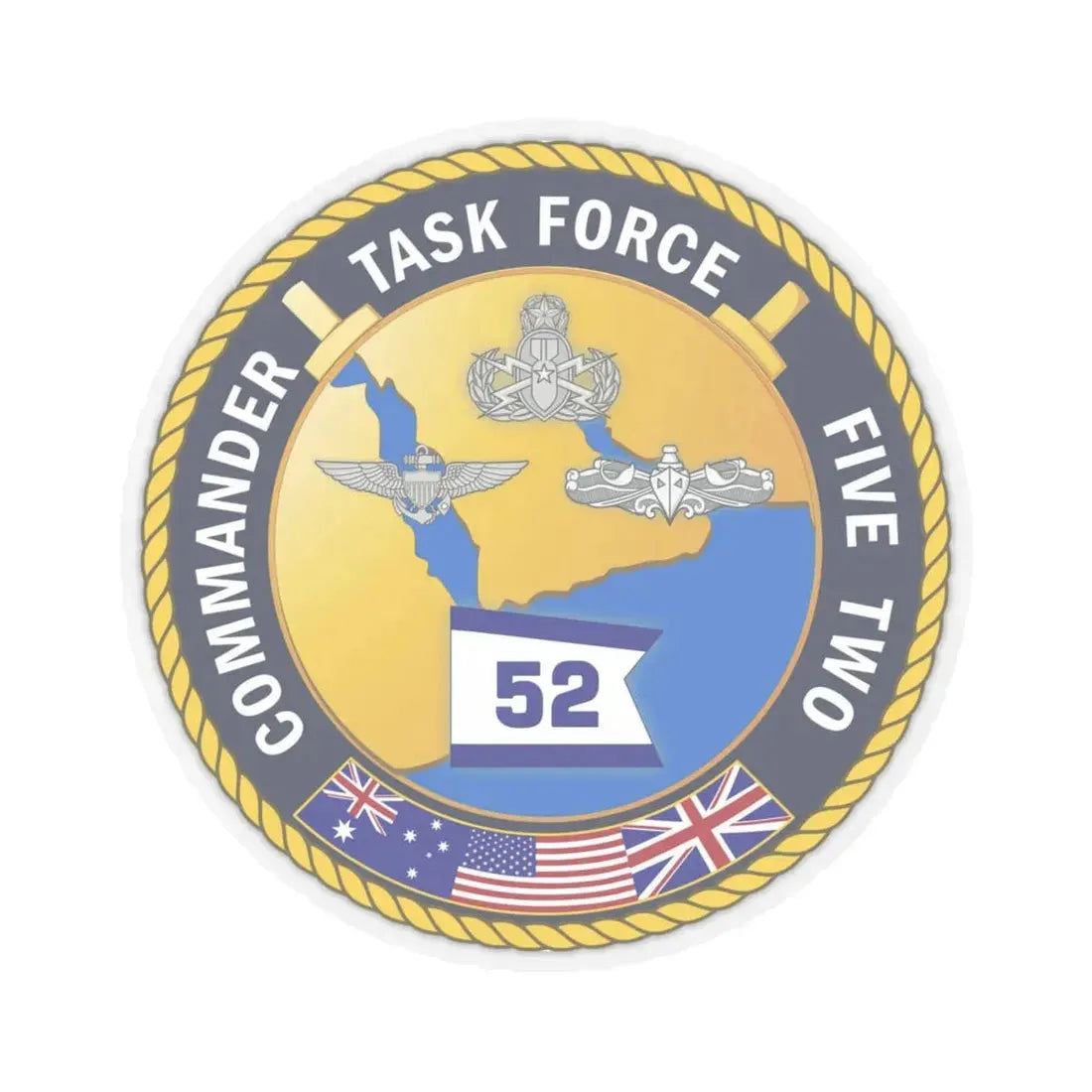 Task Force Five Two (U.S. Navy) STICKER Vinyl Kiss-Cut Decal 4 Inch Transparent - The Sticker Space