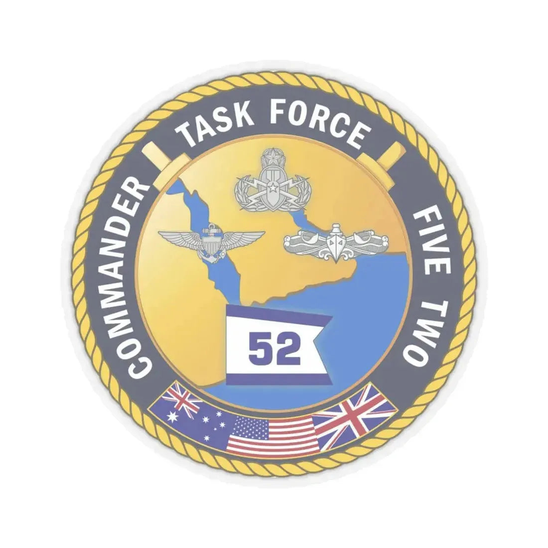 Task Force Five Two (U.S. Navy) STICKER Vinyl Kiss-Cut Decal 6 Inch Transparent - The Sticker Space