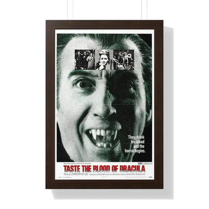 TASTE THE BLOOD OF DRACULA (2) 1970 - Framed Movie Poster 16″ x 24″ Walnut - The Sticker Space