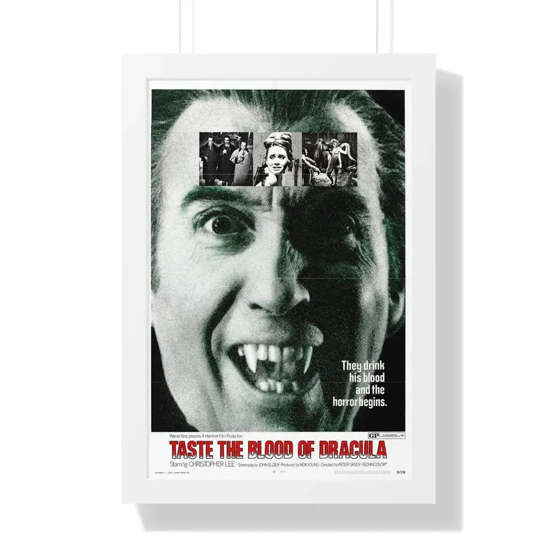 TASTE THE BLOOD OF DRACULA (2) 1970 - Framed Movie Poster 16″ x 24″ White - The Sticker Space