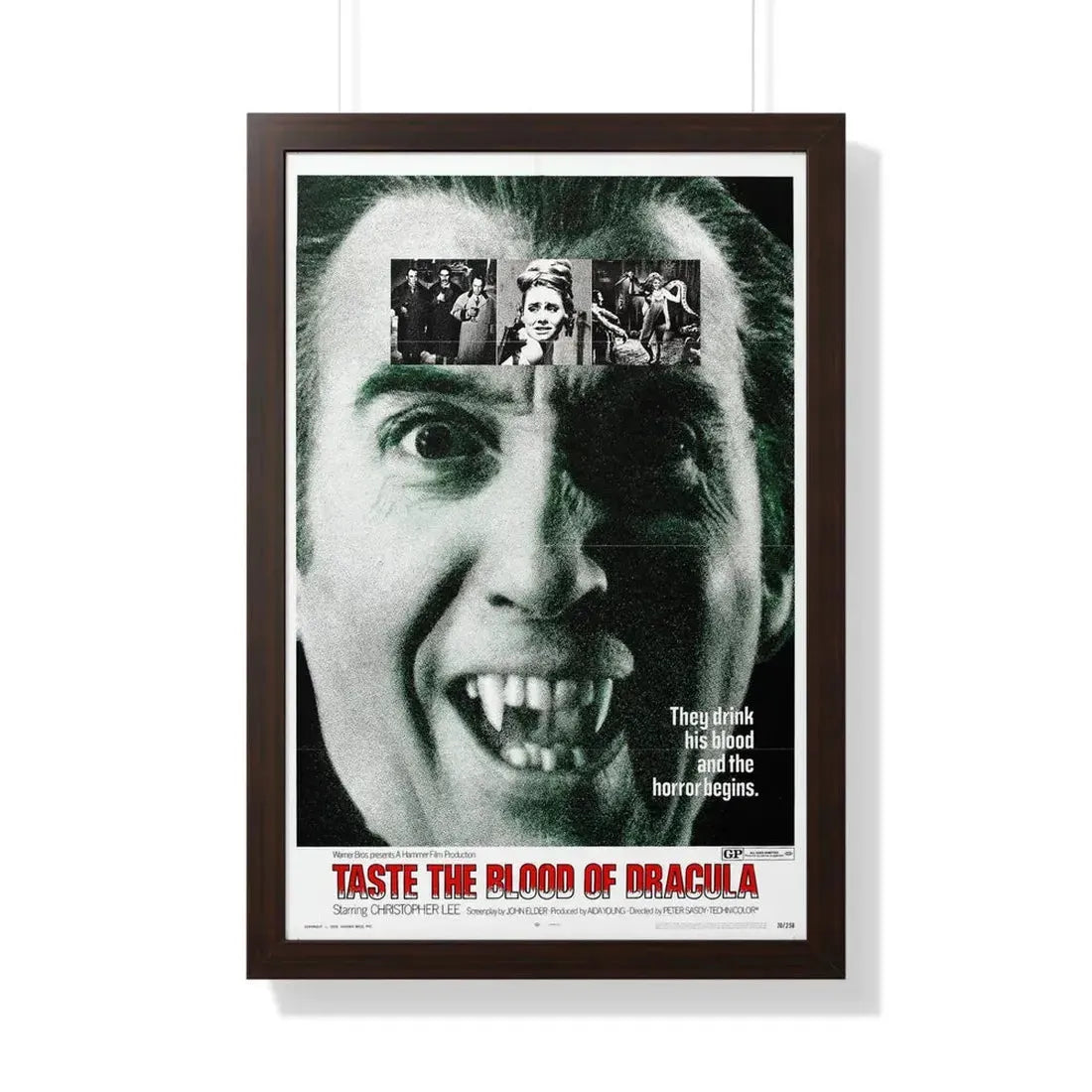 TASTE THE BLOOD OF DRACULA (2) 1970 - Framed Movie Poster 20" x 30" Walnut - The Sticker Space