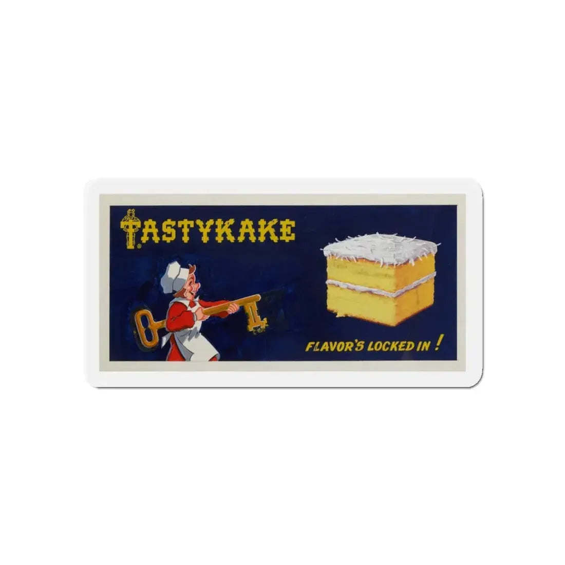 Tastykake-Flavor's Locked In, ad illustration (Magazine Illustration) Refrigerator Magnet 5 Inch Die-Cut - The Sticker Space