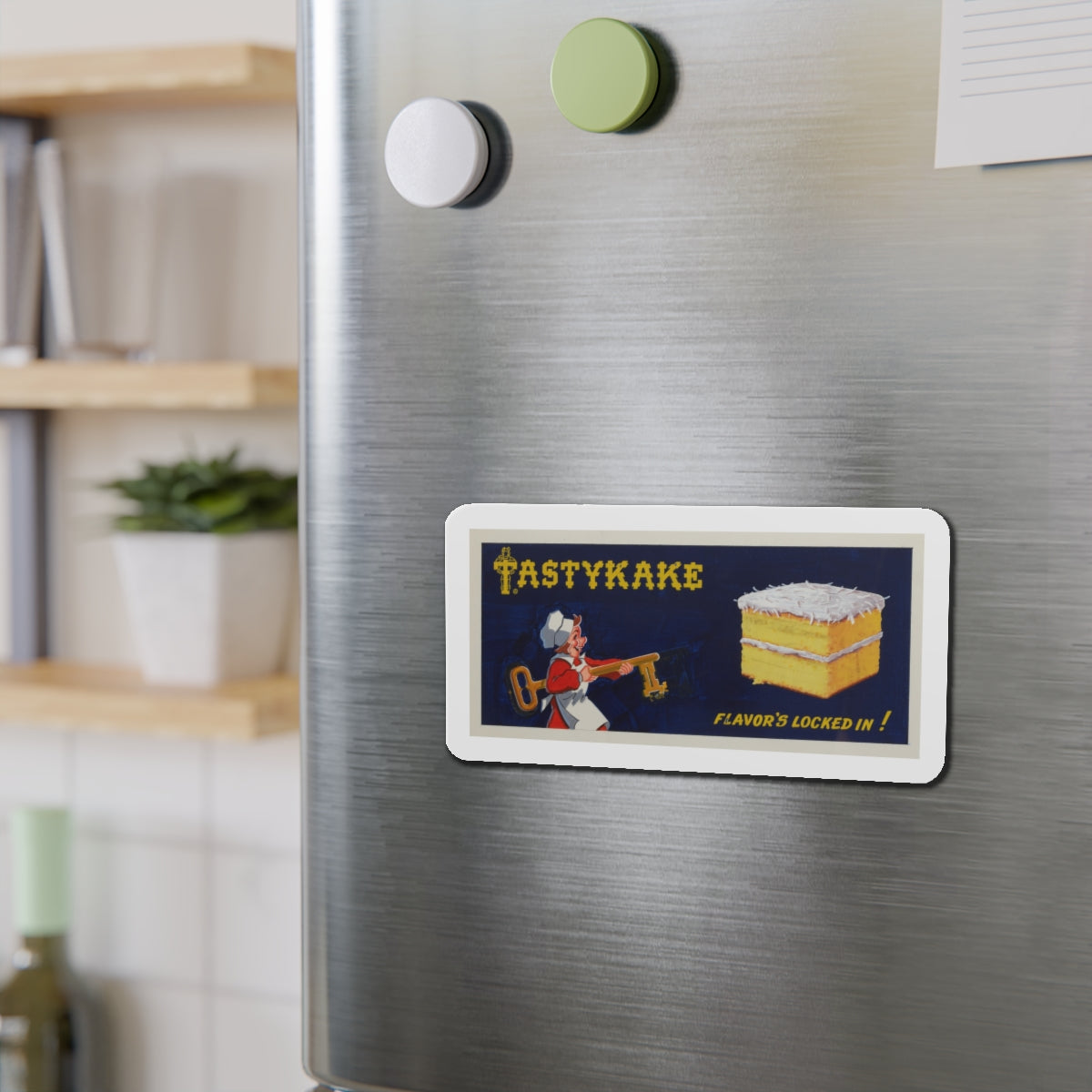 Tastykake-Flavor's Locked In, ad illustration (Magazine Illustration) Refrigerator Magnet-The Sticker Space