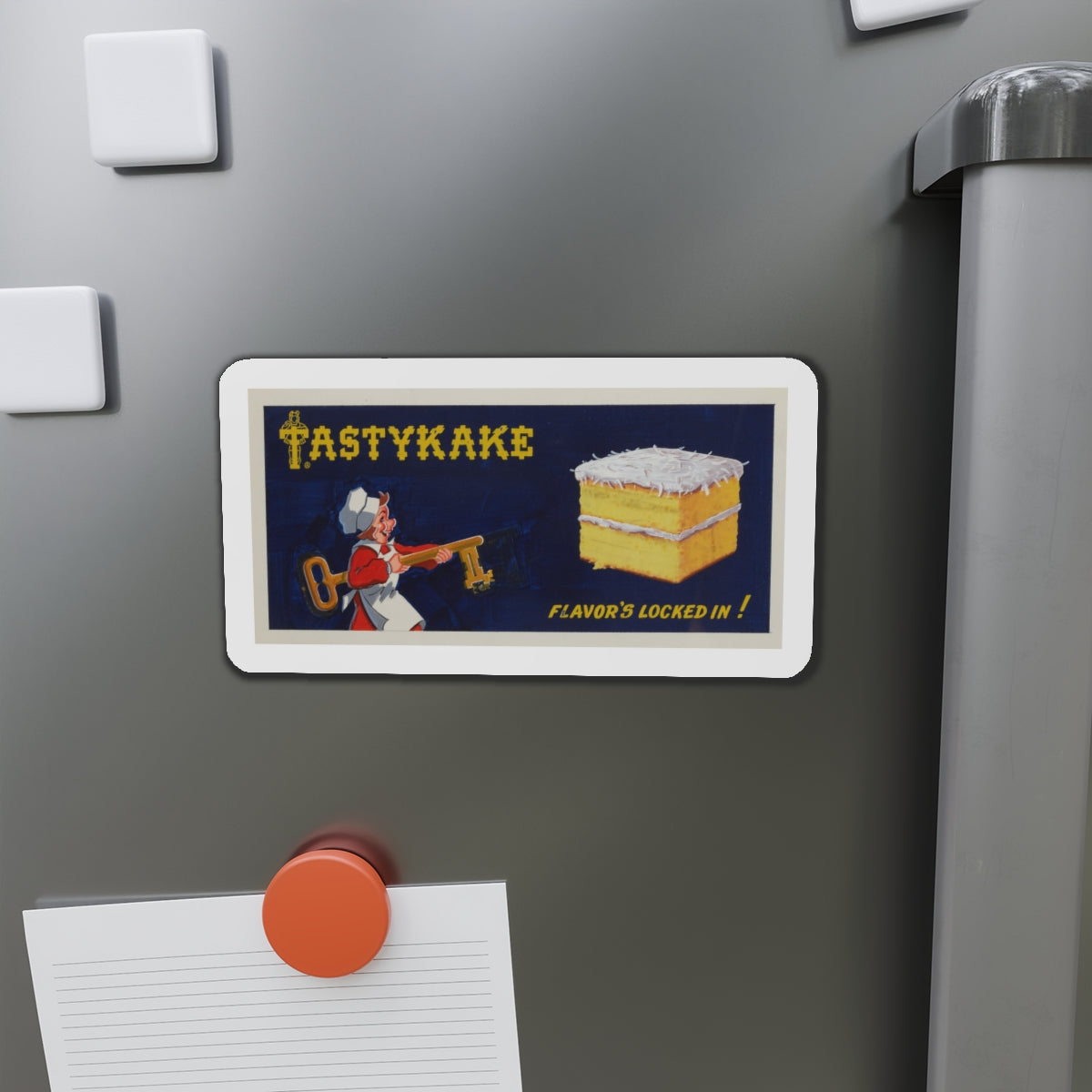 Tastykake-Flavor's Locked In, ad illustration (Magazine Illustration) Refrigerator Magnet-The Sticker Space