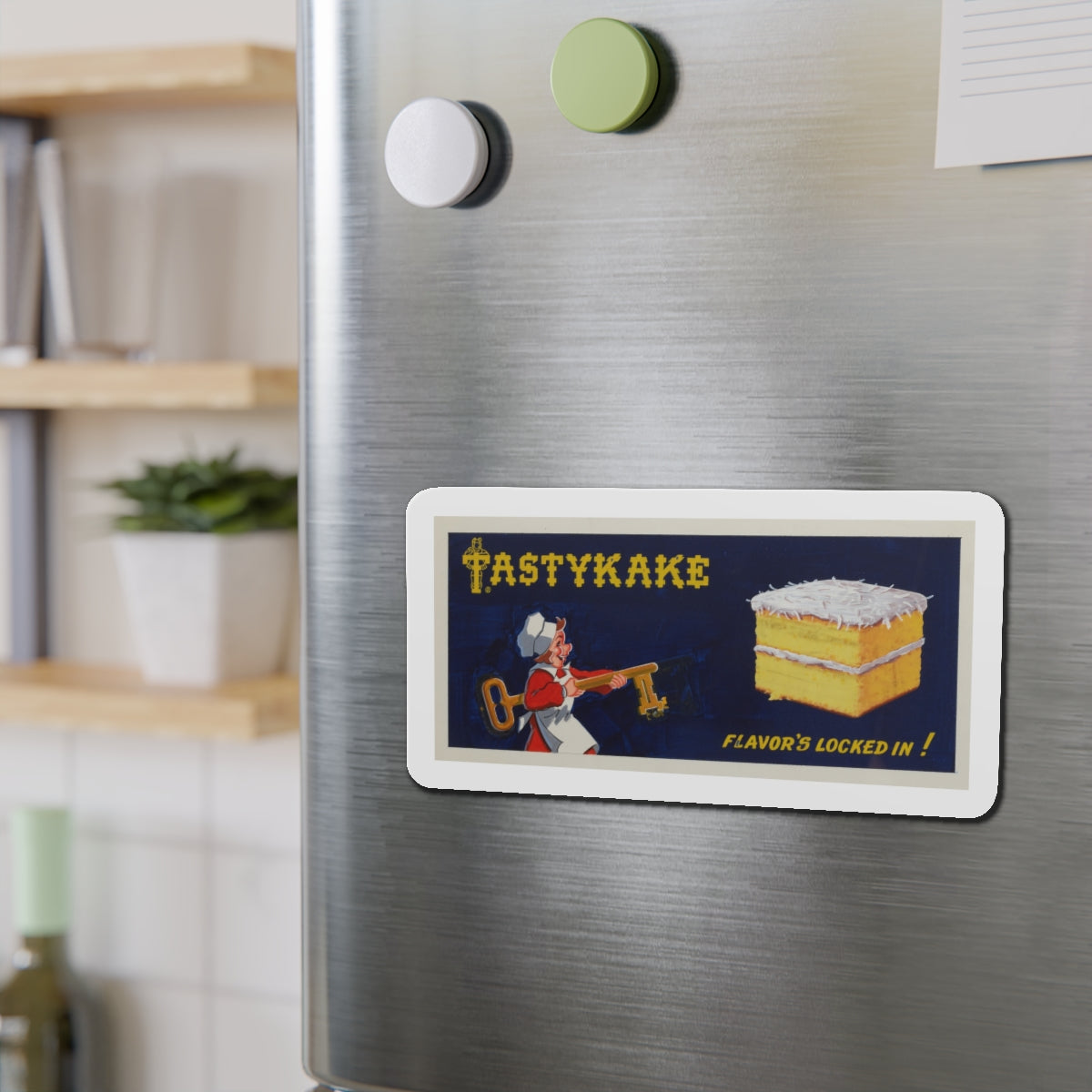 Tastykake-Flavor's Locked In, ad illustration (Magazine Illustration) Refrigerator Magnet-The Sticker Space