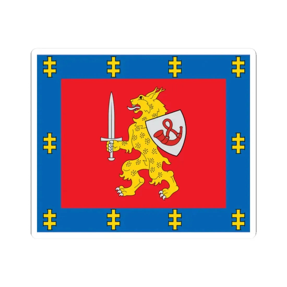 Taurage County flag (Lithuania) STICKER Vinyl Kiss-Cut Decal 2 Inch White - The Sticker Space