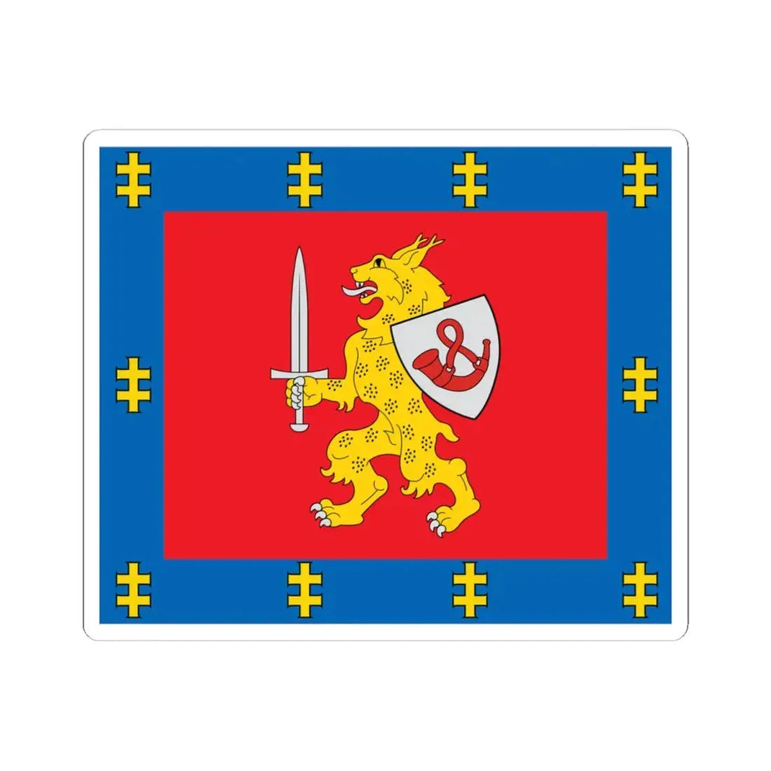 Taurage County flag (Lithuania) STICKER Vinyl Kiss-Cut Decal 4 Inch White - The Sticker Space