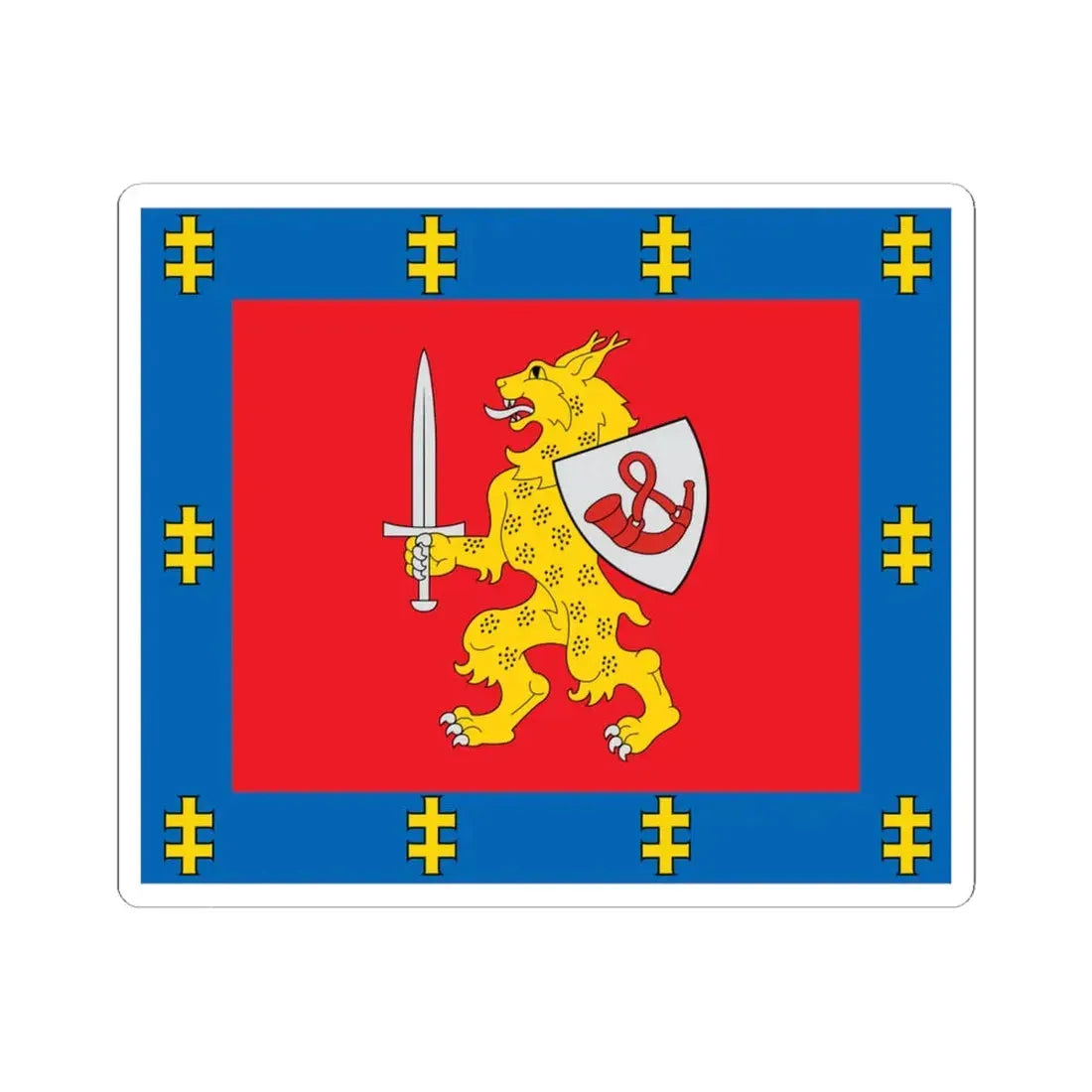 Taurage County flag (Lithuania) STICKER Vinyl Kiss-Cut Decal 6 Inch White - The Sticker Space