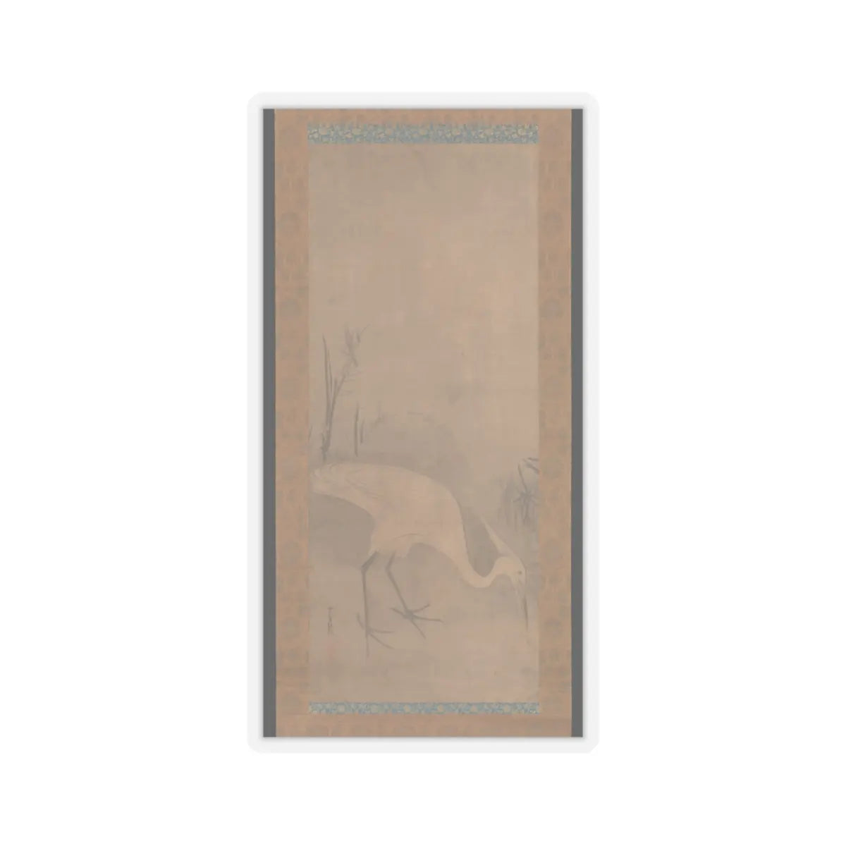 Tawaraya Sōtatsu - White Heron - early 17th century v1 - STICKER Vinyl Kiss-Cut Decal