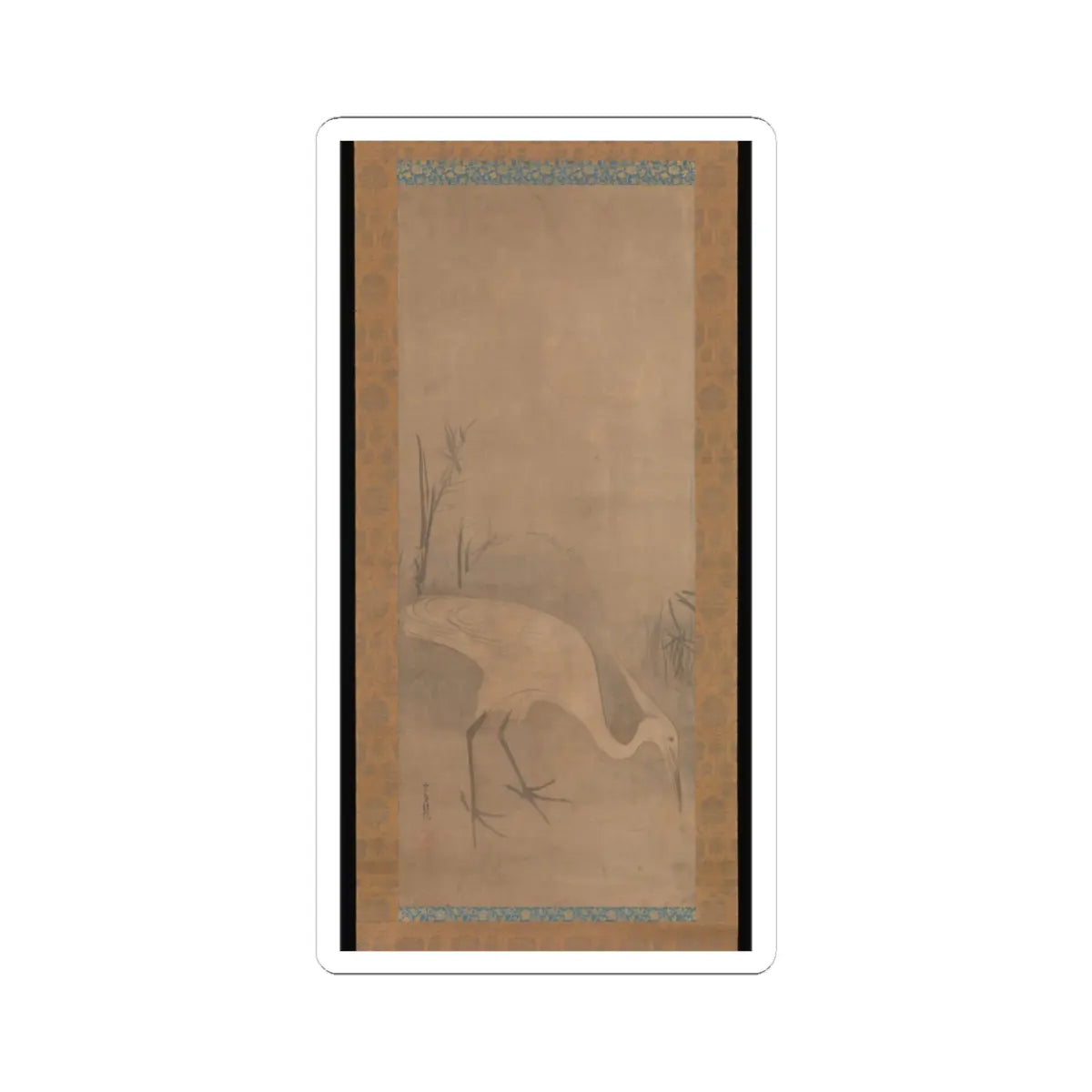 Tawaraya Sōtatsu - White Heron - early 17th century v1 - STICKER Vinyl Kiss-Cut Decal