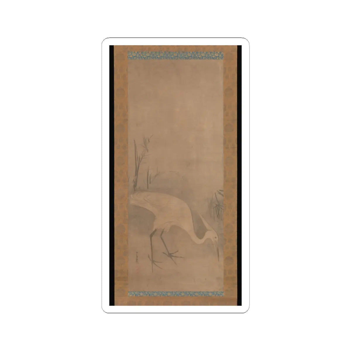 Tawaraya Sōtatsu - White Heron - early 17th century v1 - STICKER Vinyl Kiss-Cut Decal