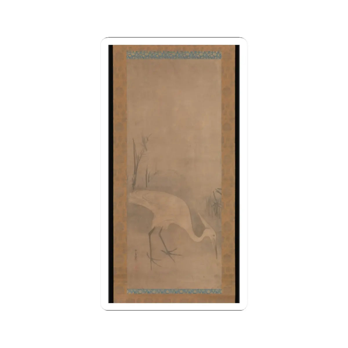 Tawaraya Sōtatsu - White Heron - early 17th century v1 - STICKER Vinyl Kiss-Cut Decal