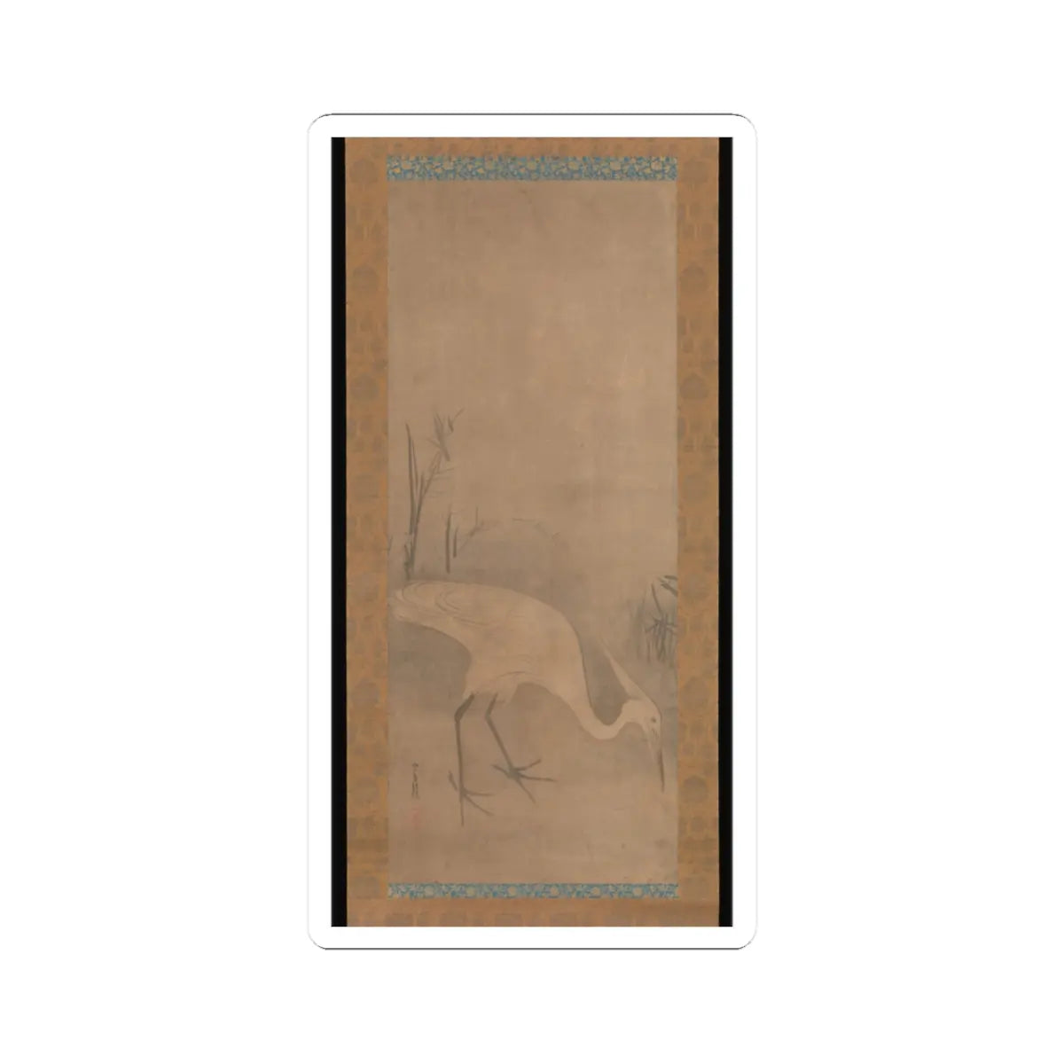 Tawaraya Sōtatsu - White Heron - early 17th century v1 - STICKER Vinyl Kiss-Cut Decal