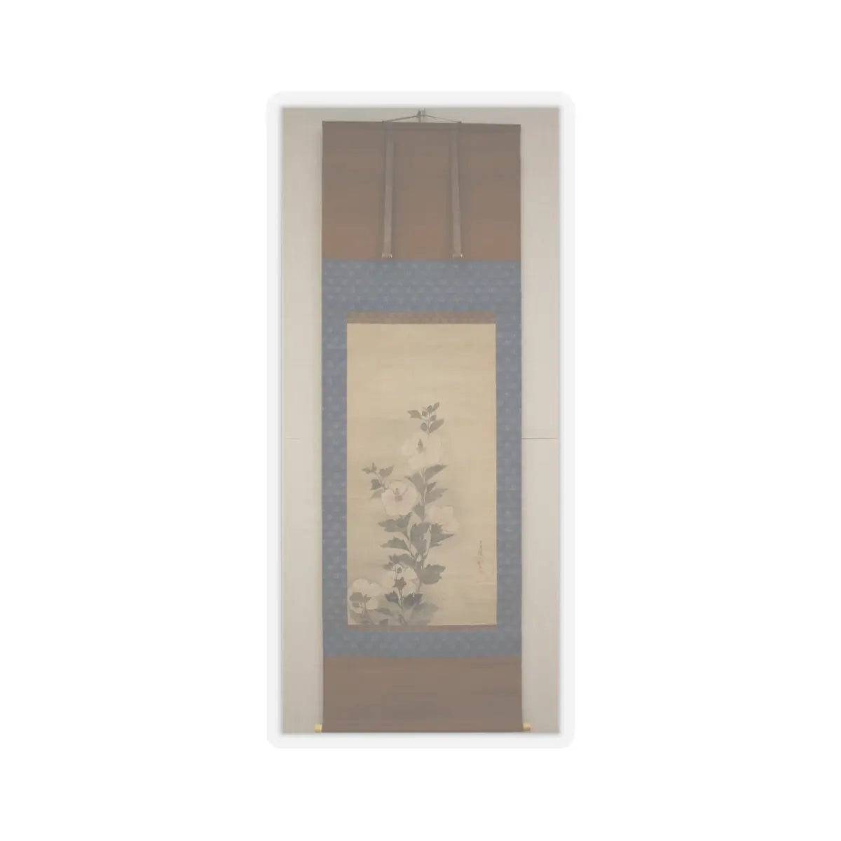 Tawaraya Sōtatsu - White Hollyhocks - 17th century v3 - STICKER Vinyl Kiss-Cut Decal