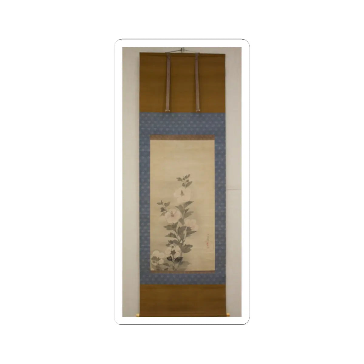 Tawaraya Sōtatsu - White Hollyhocks - 17th century v3 - STICKER Vinyl Kiss-Cut Decal