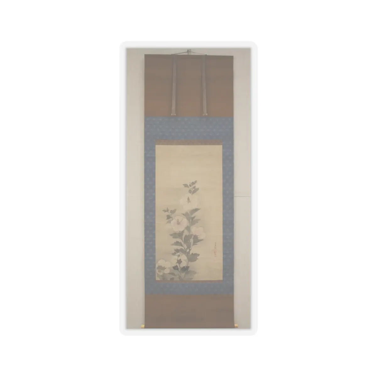 Tawaraya Sōtatsu - White Hollyhocks - 17th century v3 - STICKER Vinyl Kiss-Cut Decal
