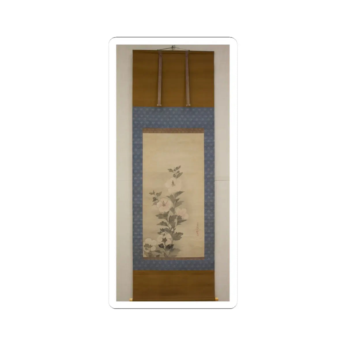 Tawaraya Sōtatsu - White Hollyhocks - 17th century v3 - STICKER Vinyl Kiss-Cut Decal