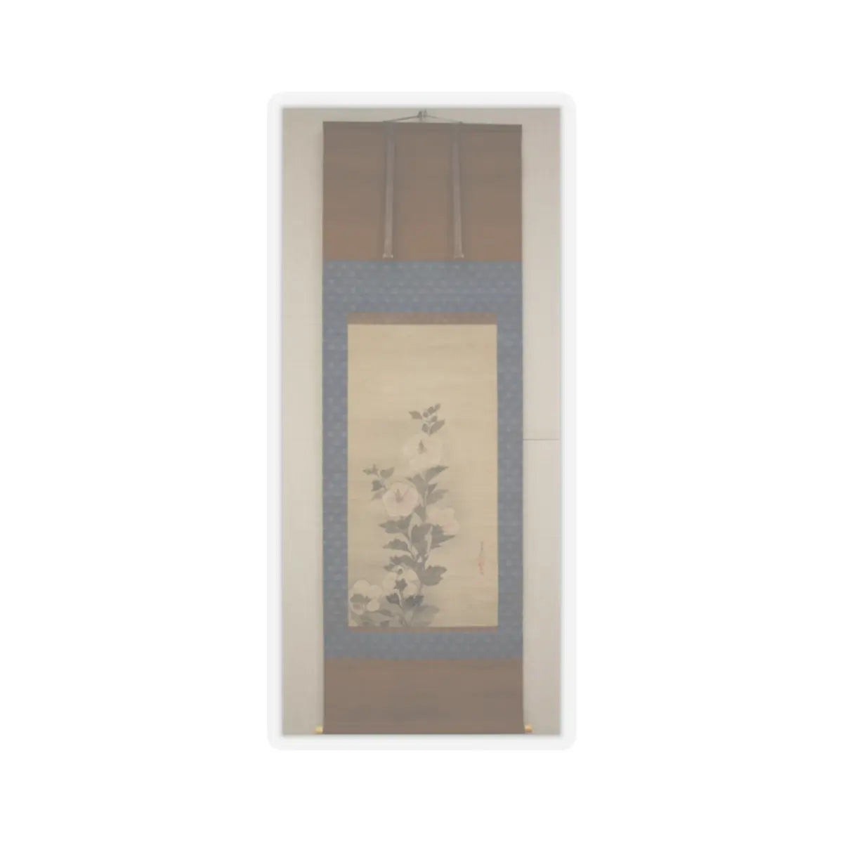 Tawaraya Sōtatsu - White Hollyhocks - 17th century v3 - STICKER Vinyl Kiss-Cut Decal