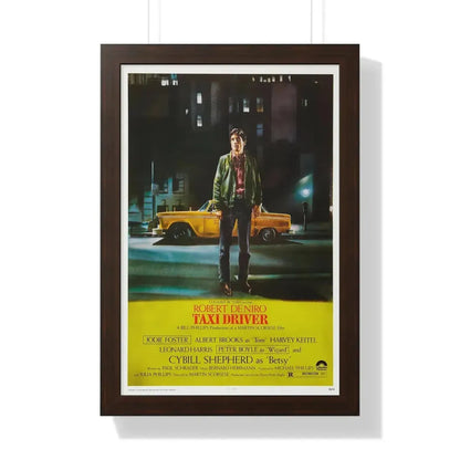 TAXI DRIVER 1976 - Framed Movie Poster 16″ x 24″ Walnut - The Sticker Space