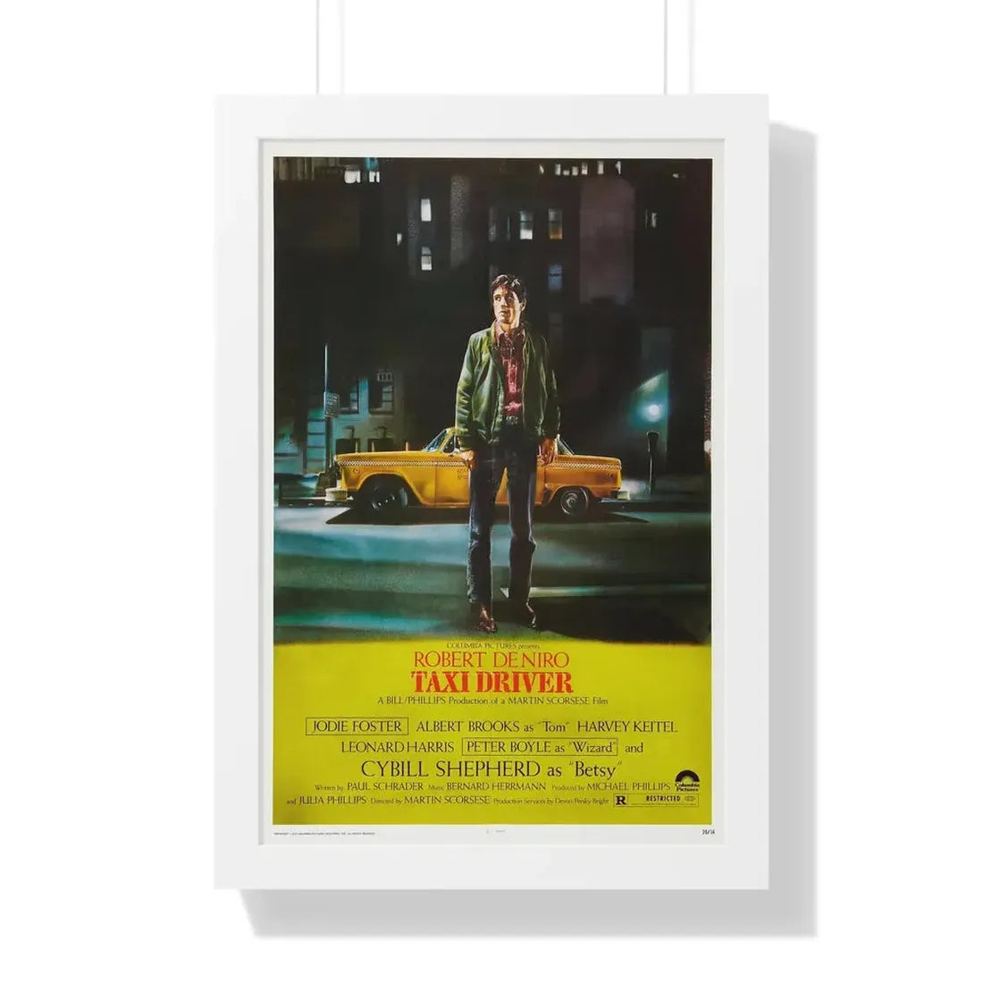 TAXI DRIVER 1976 - Framed Movie Poster 16″ x 24″ White - The Sticker Space