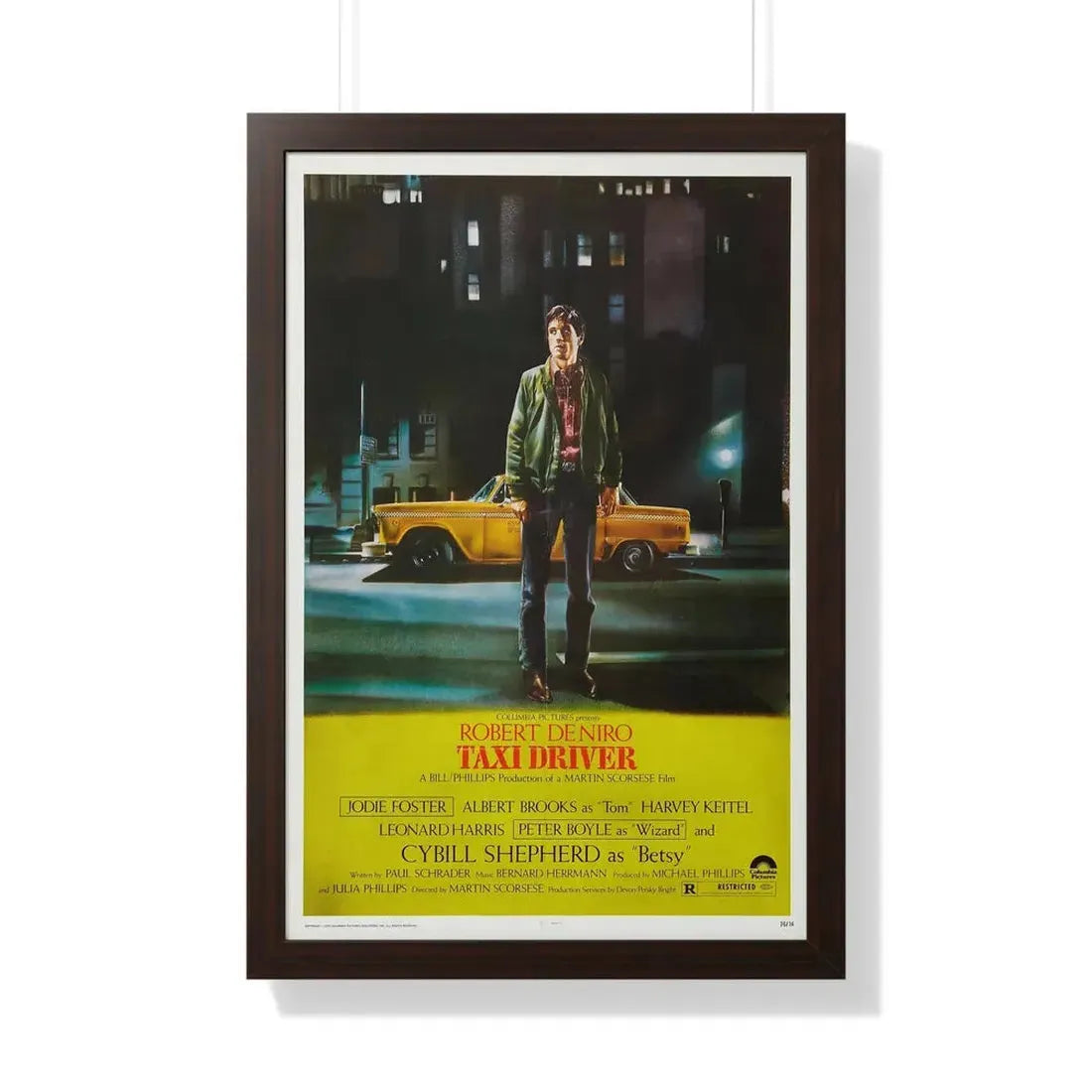 TAXI DRIVER 1976 - Framed Movie Poster 20" x 30" Walnut - The Sticker Space
