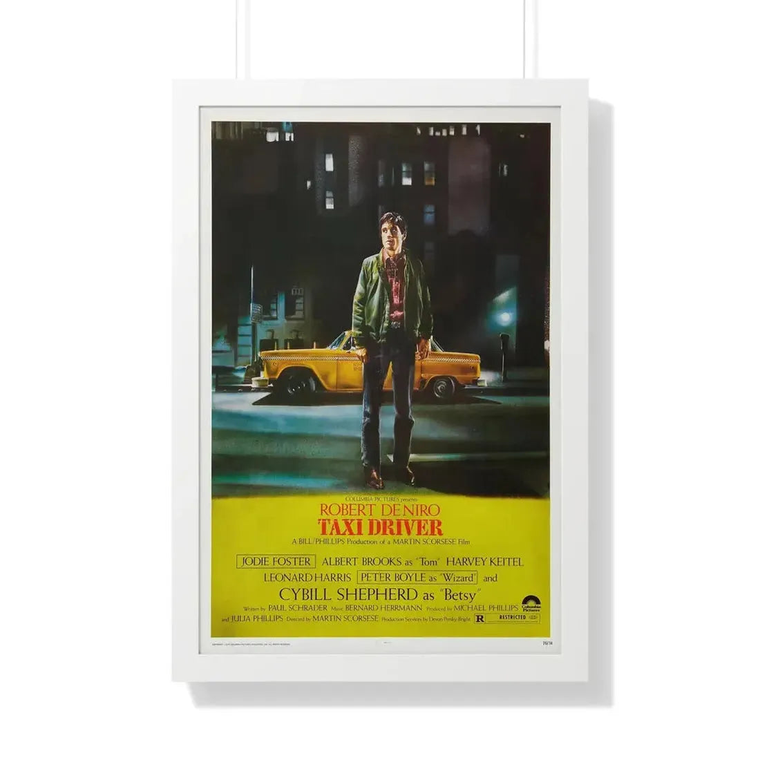 TAXI DRIVER 1976 - Framed Movie Poster 20" x 30" White - The Sticker Space