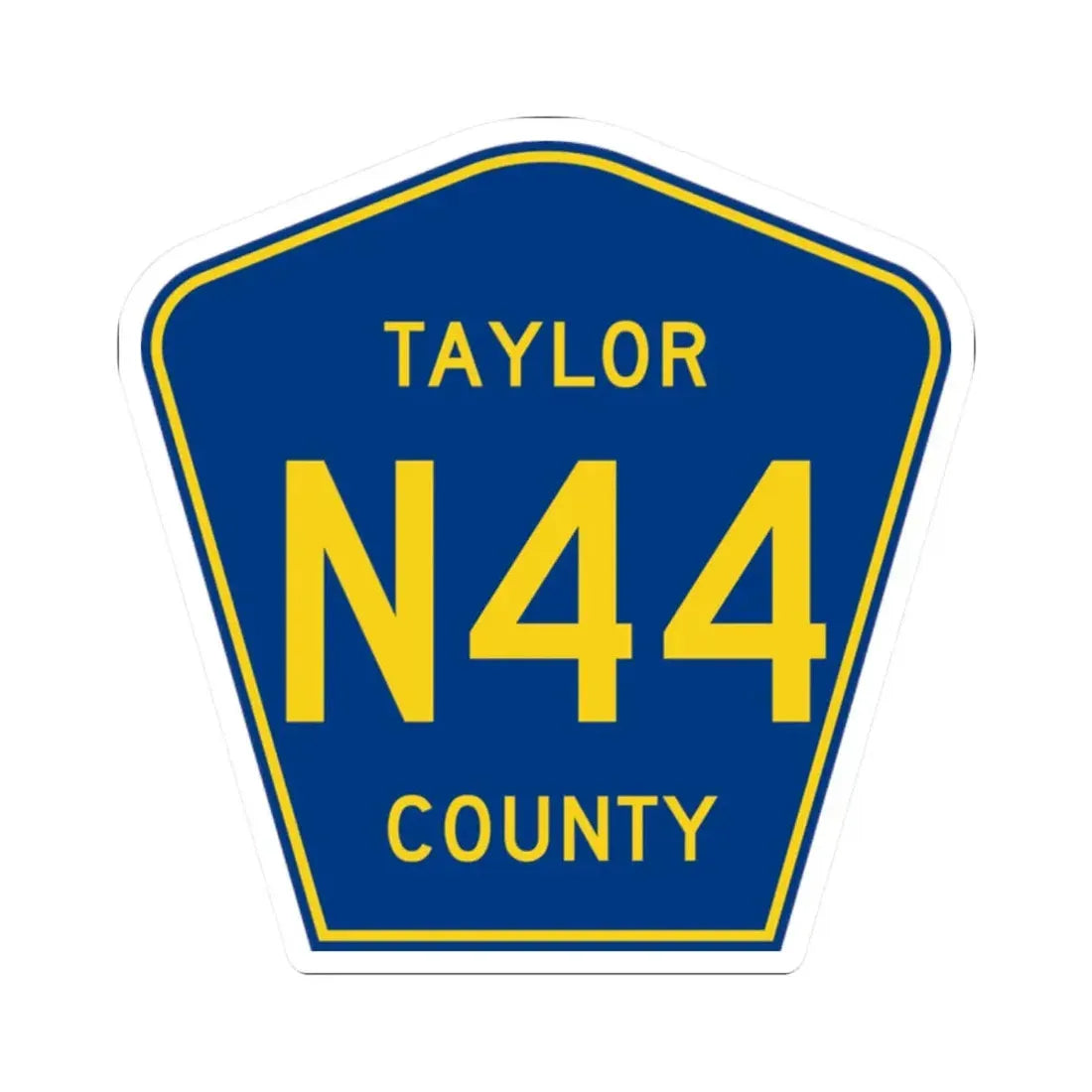 Taylor County Route N44 IA (Iowa) (Road Sign) STICKER Vinyl Kiss-Cut Decal 2 Inch White - The Sticker Space